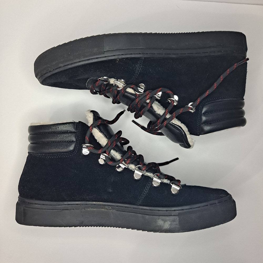 Banana Republic black suede sherpa hiking sneaker
